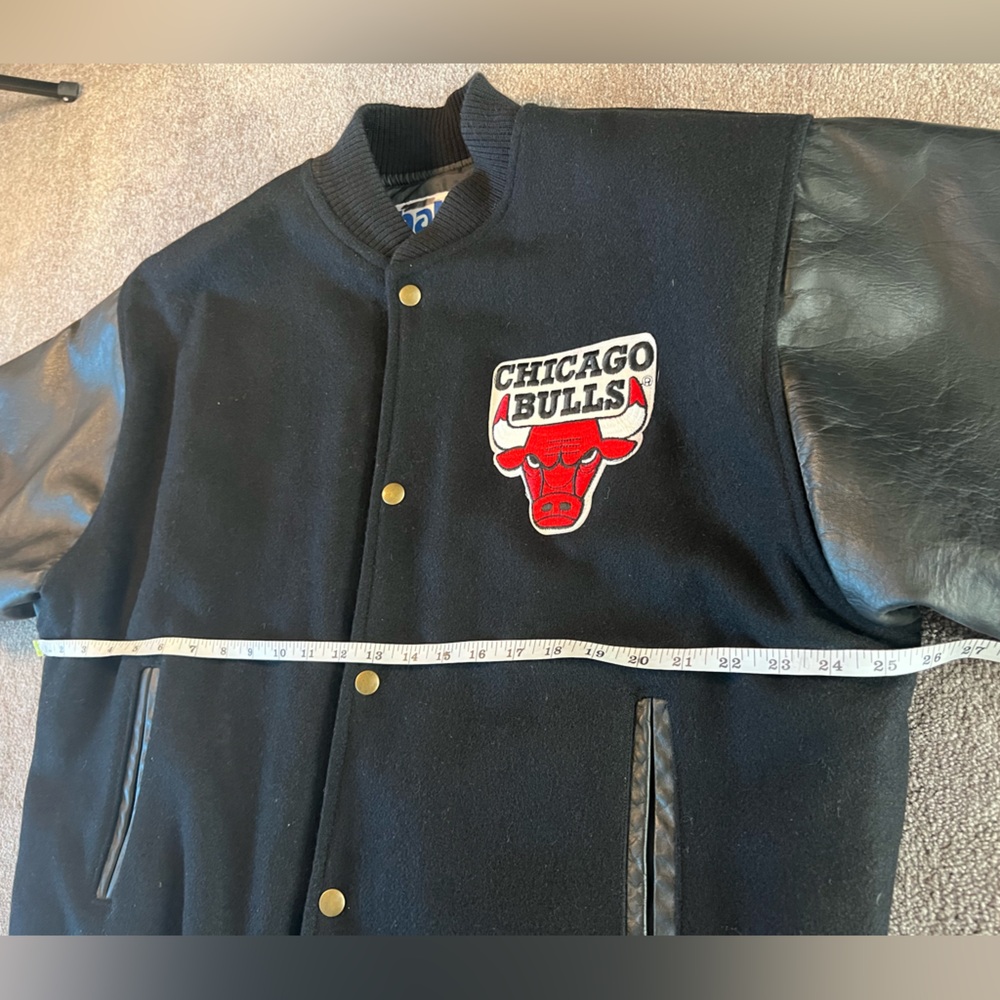 Vintage Chalk Line Chicago Bulls Leather & Wool Letterman Jacket - Picture 9 of 10